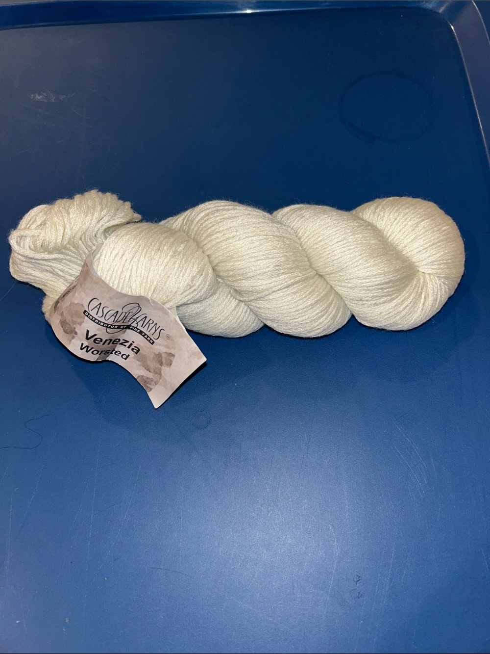 Cascade Yarns Venezia Wool Blend Worsted Yarn in White Color #110